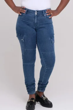 Carina denim cargobukse