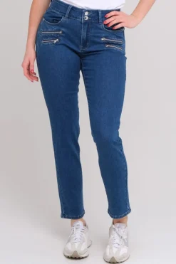 Siri jeans med glidelåser