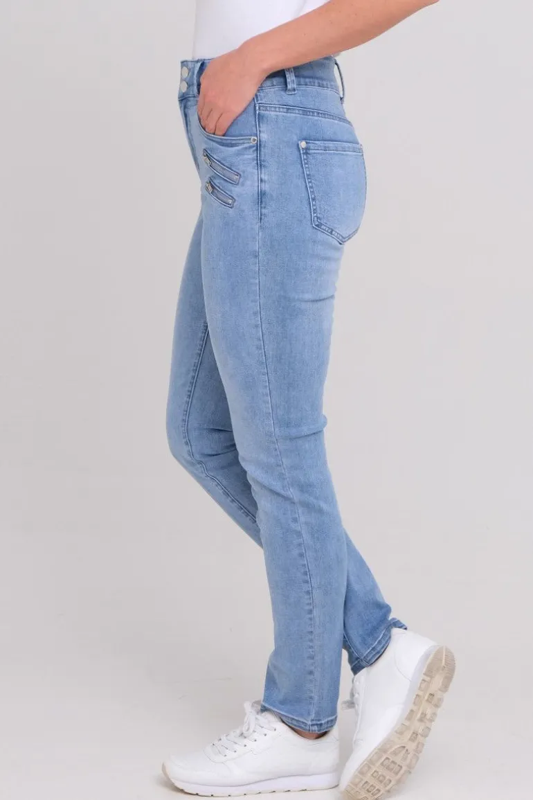 Siri jeans med glidelåser