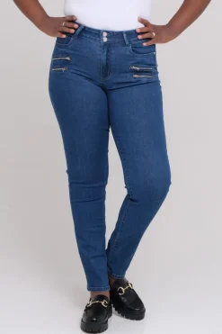 Siri jeans med glidelåser