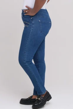 Siri jeans med glidelåser