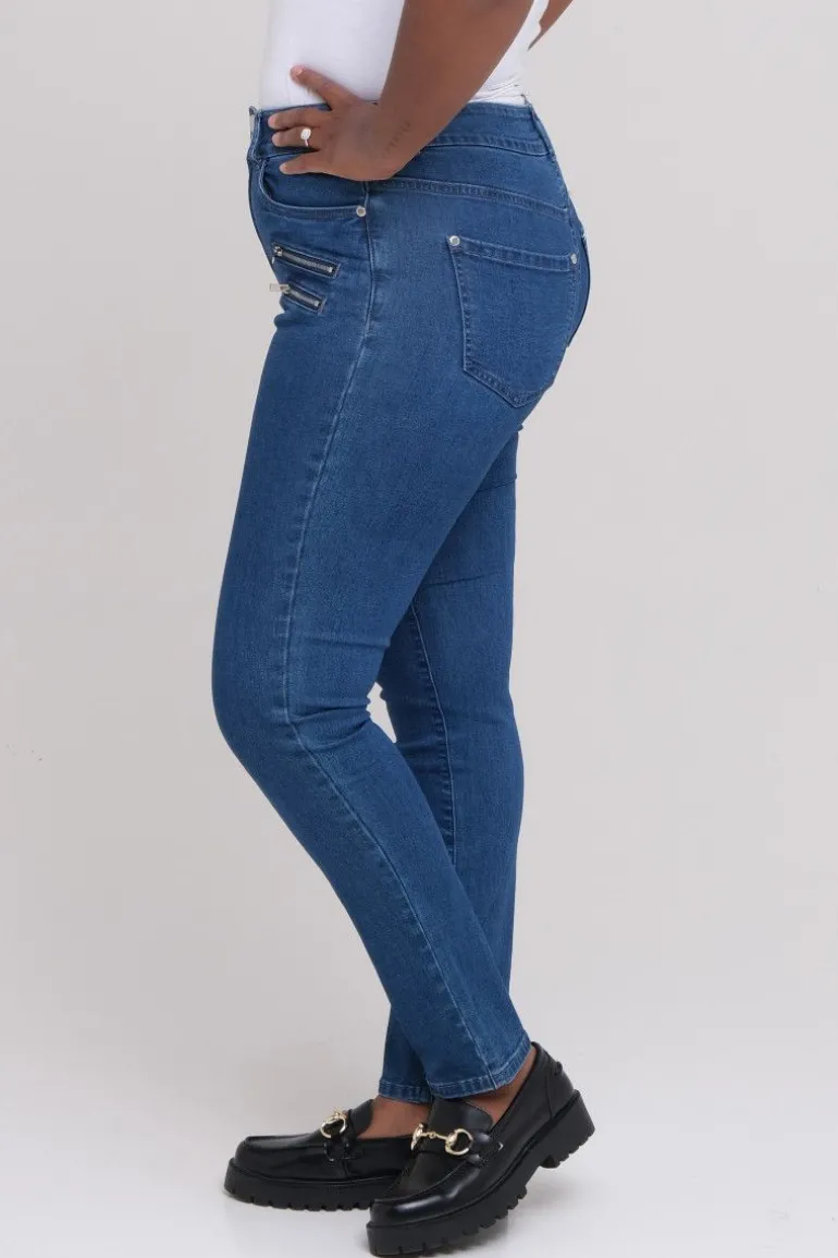 Siri jeans med glidelåser